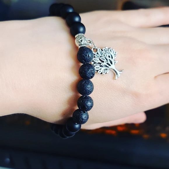 Black agate unisex bracelets - Picture 4 of 4